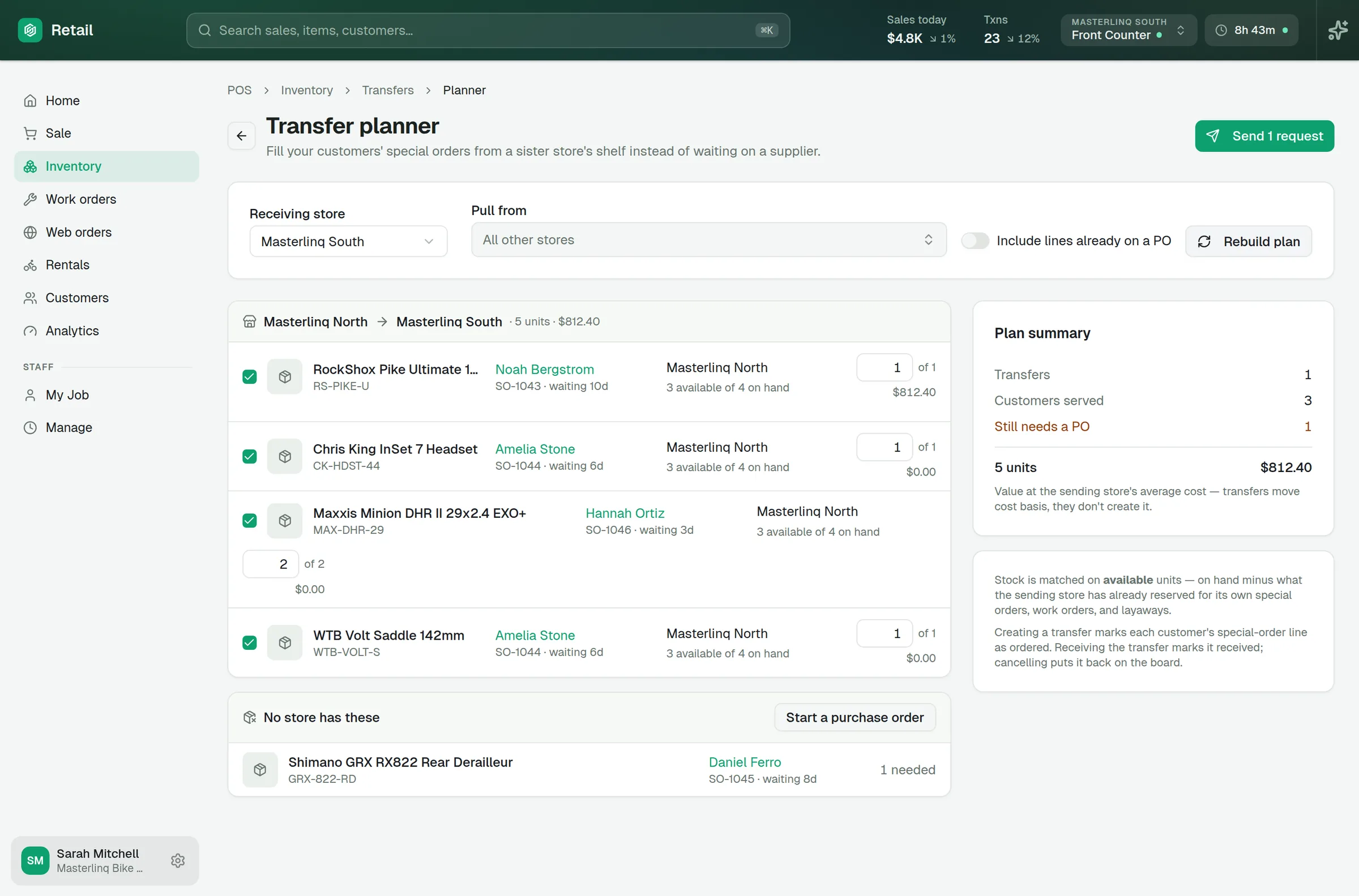 Transfer planner